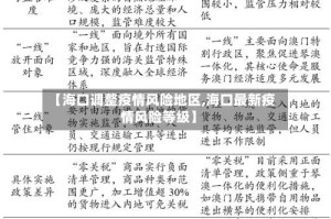 【海口调整疫情风险地区,海口最新疫情风险等级】