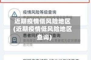 近期疫情低风险地区(近期疫情低风险地区查询)
