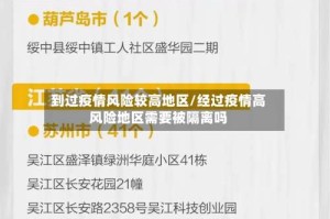 到过疫情风险较高地区/经过疫情高风险地区需要被隔离吗