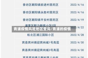 青浦疫情风险地区查询/青浦的疫情
