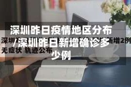 深圳昨日疫情地区分布/深圳昨日新增确诊多少例