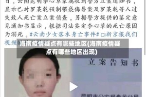 海南疫情疑点有哪些地区(海南疫情疑点有哪些地区出现)