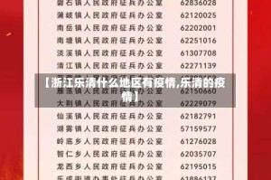 【浙江乐清什么地区有疫情,乐清的疫情】