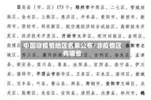 中国非疫情地区名单公布/非疫情区有哪些