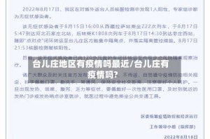 台儿庄地区有疫情吗最近/台儿庄有疫情吗?