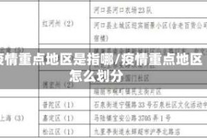 疫情重点地区是指哪/疫情重点地区怎么划分