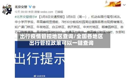 出行疫情管控地区查询/全国各地区出行管控政策可以一键查询-第1张图片