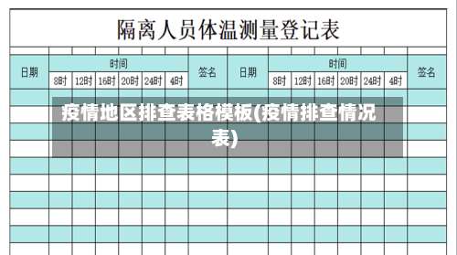 疫情地区排查表格模板(疫情排查情况表)-第1张图片