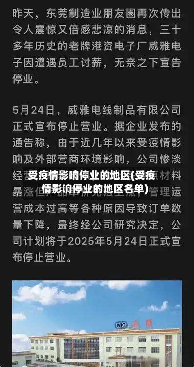 受疫情影响停业的地区(受疫情影响停业的地区名单)-第1张图片