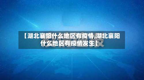【湖北襄阳什么地区有疫情,湖北襄阳什么地区有疫情发生】-第3张图片