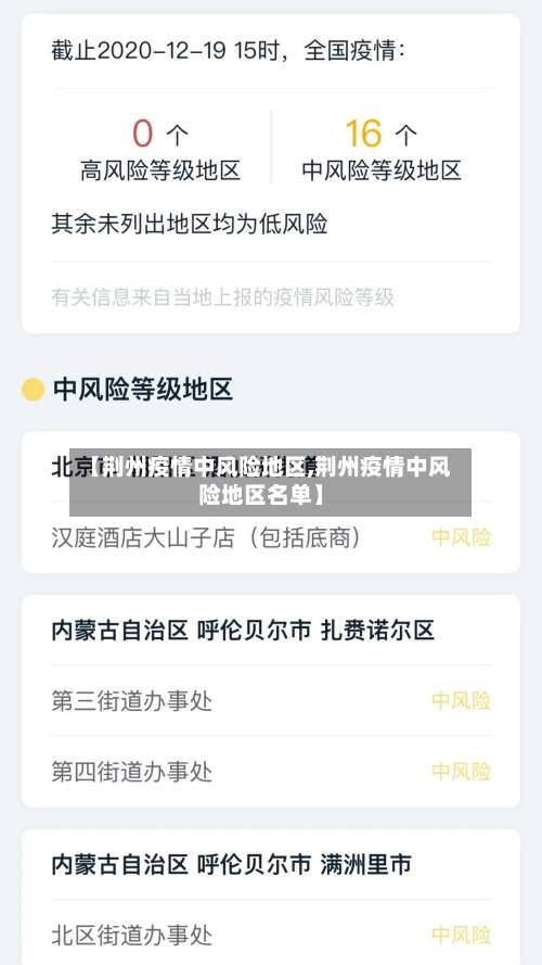 【荆州疫情中风险地区,荆州疫情中风险地区名单】-第1张图片